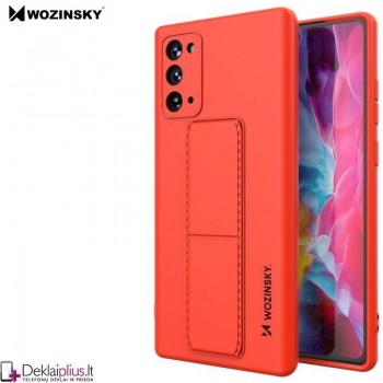 Wozinsky silikoninis dėklas - stovas raudonas (telefonui Samsung Note 20 Ultra)